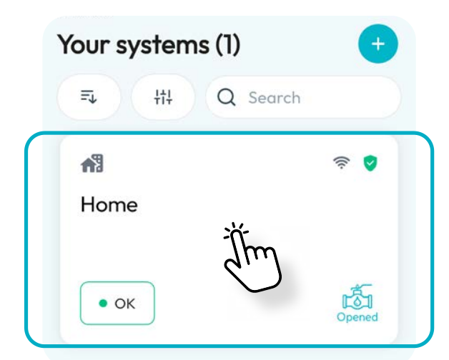 Select the system in the NOWA PRESENCE app