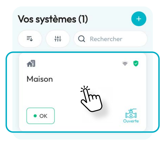 Sélectionner le système dans l’application NOWA PRÉSENCE