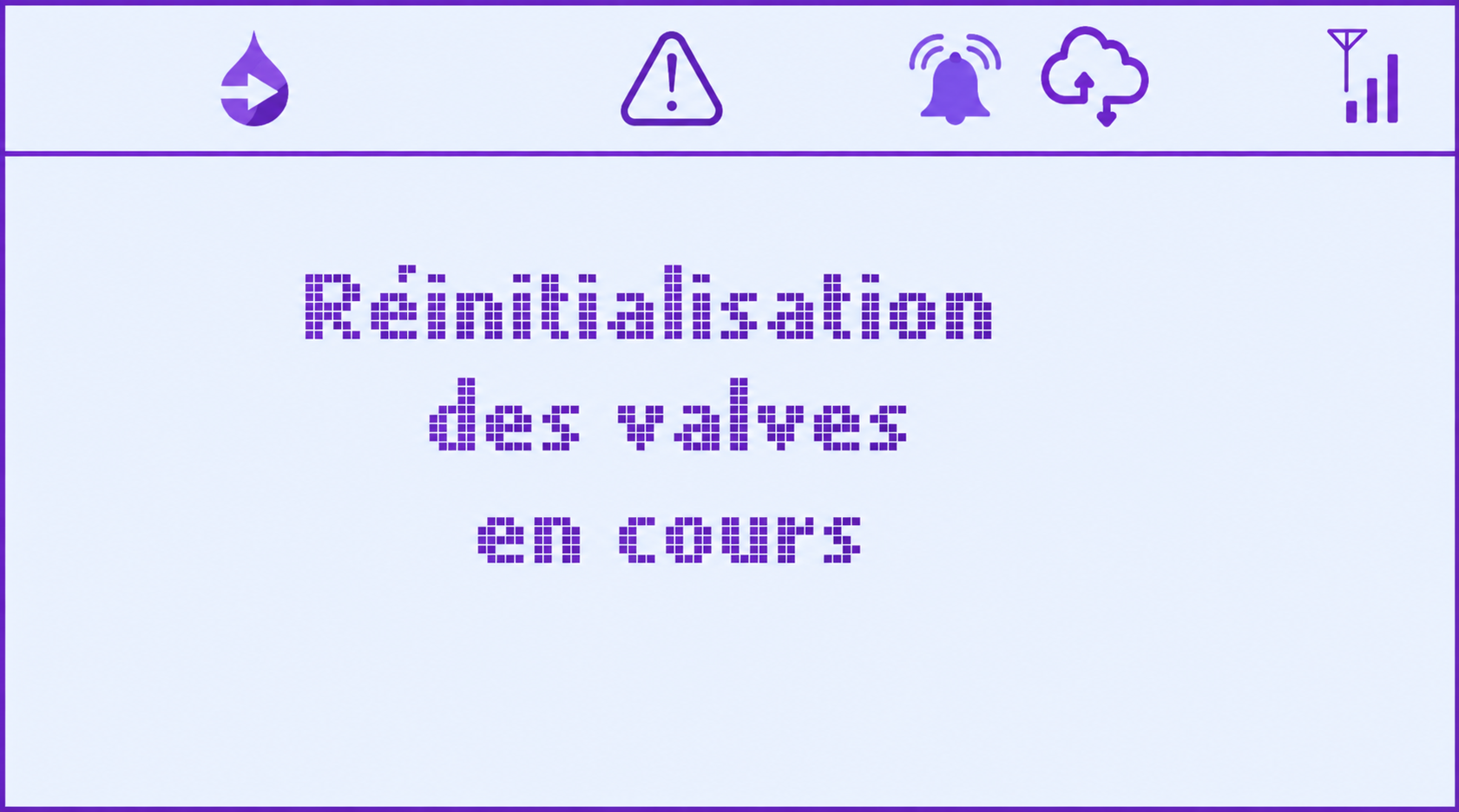 Réinitialisation des valves en cours