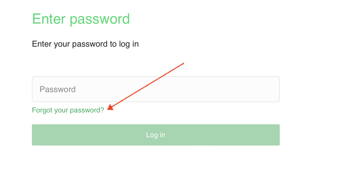 Limecraft screenshot illustrating where to reset your password.