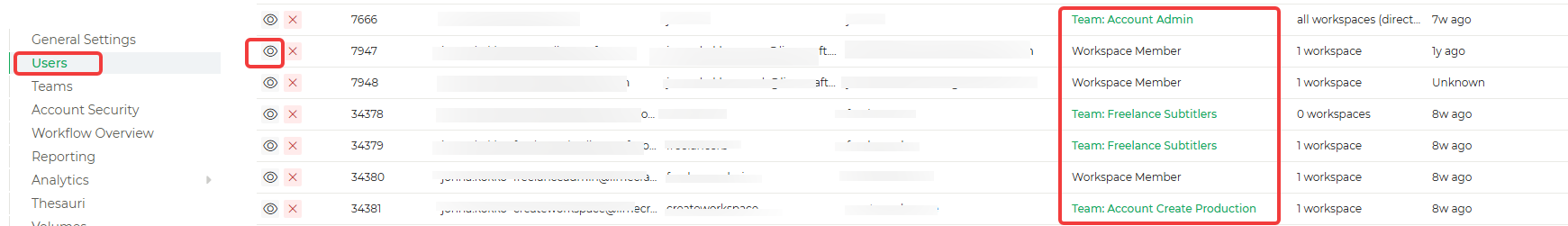 Limecraft screenshot showing where to view the Users overview for account-level member information.