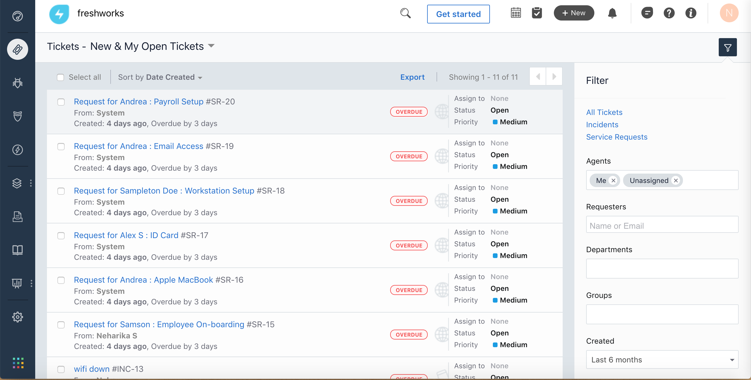 Working with Tickets Freshservice