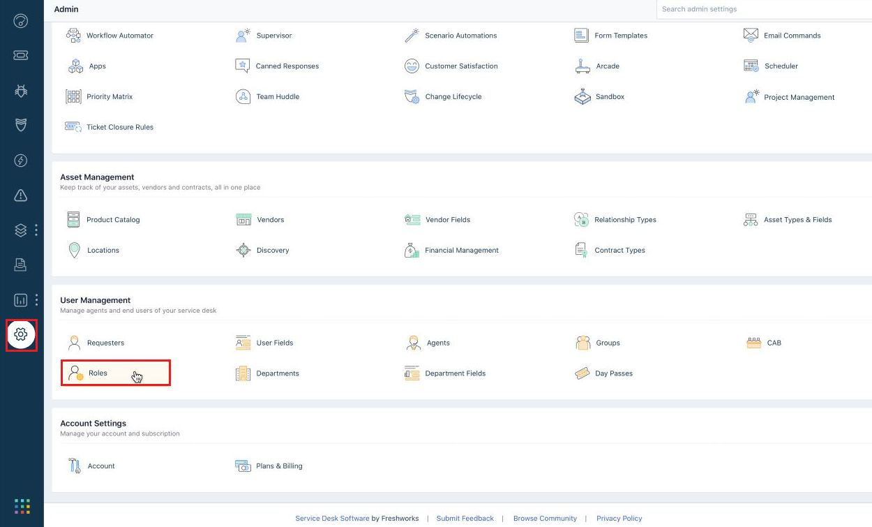 Project Management Roles And Privileges Freshservice