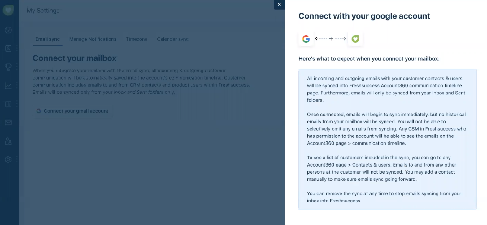 Enabling Email Sync For Csms Freshsuccess