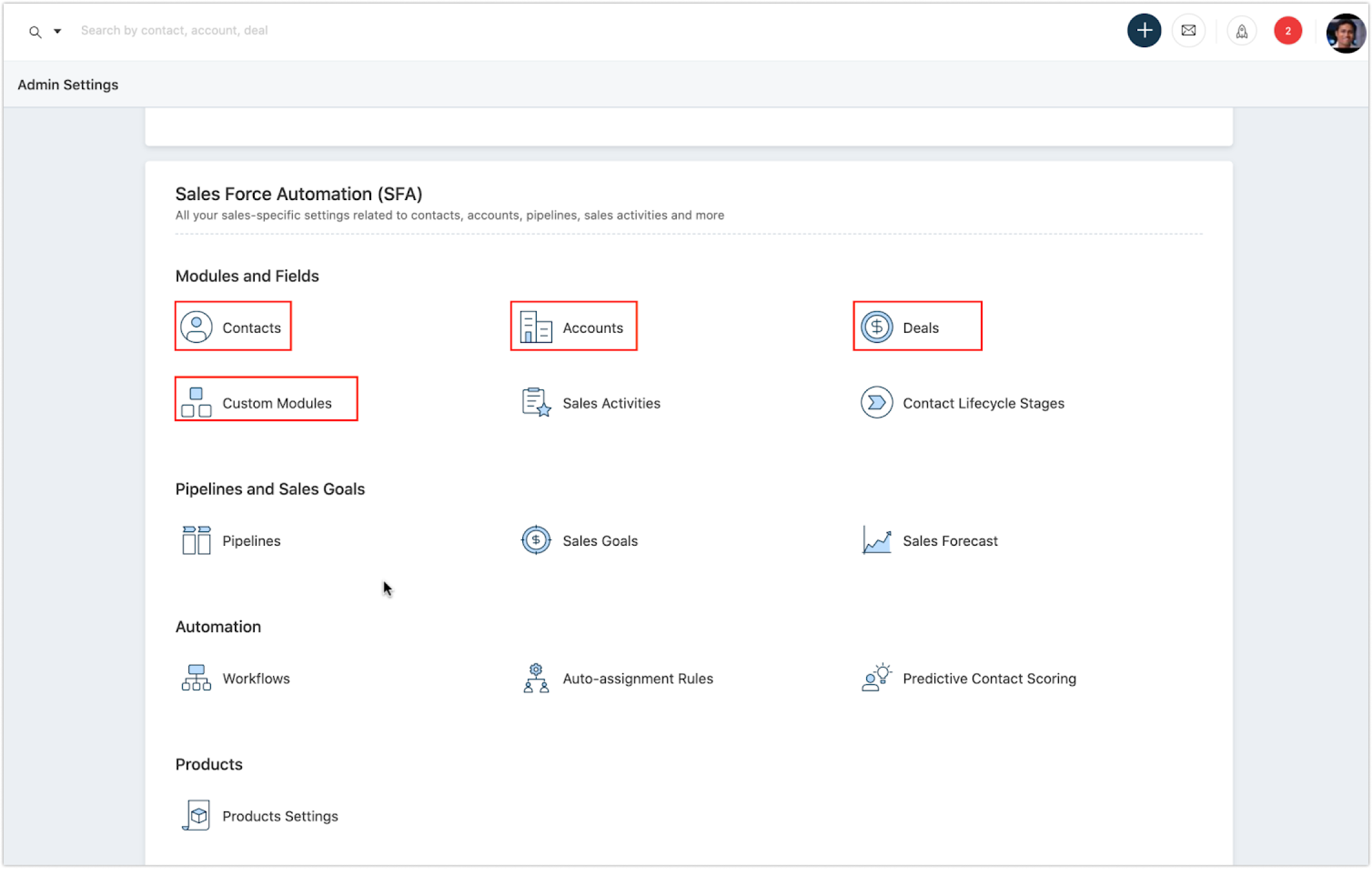 How to rename Contact, Account, and Deal modules? Freshsales