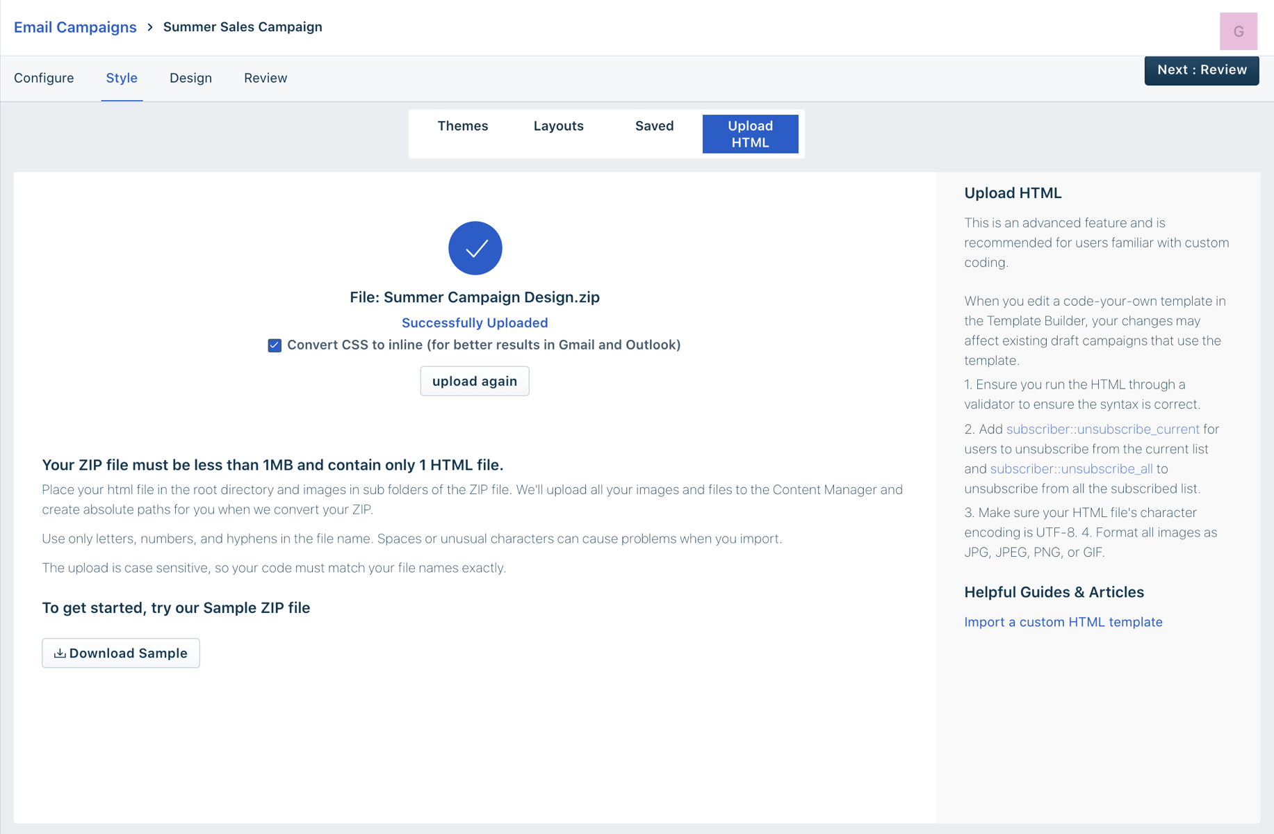 How To Upload Html As A Template For Your Emails Freshsales Suite