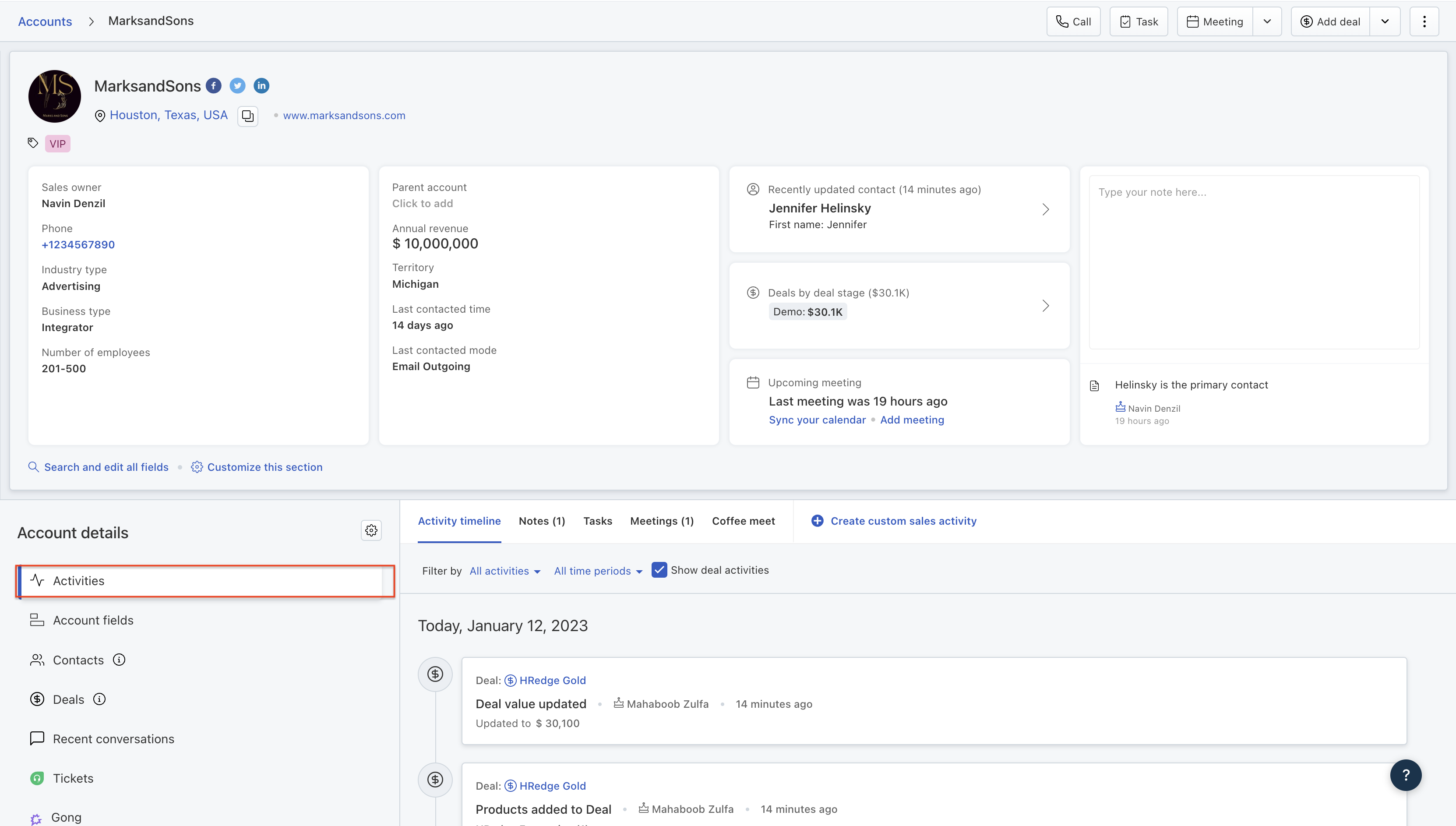 How to access and filter events on the Account Activity Timeline