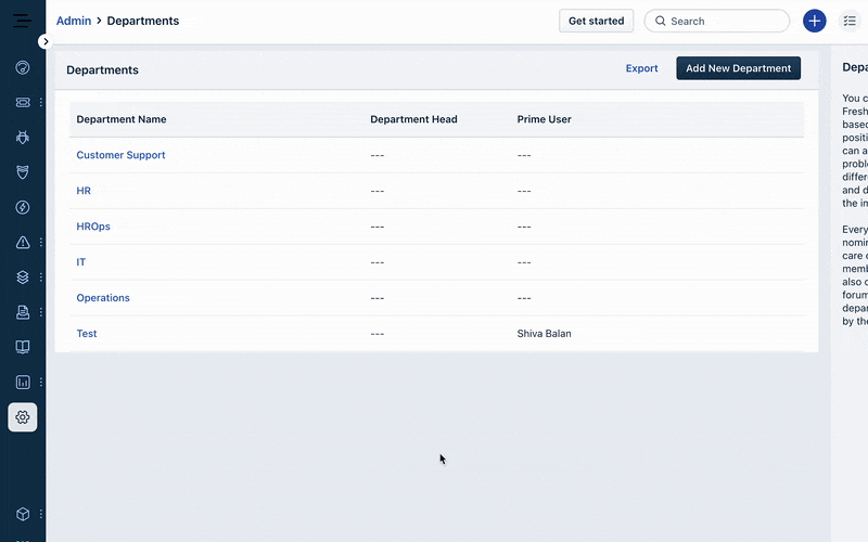 Map the Department Head for the agent raising the service request