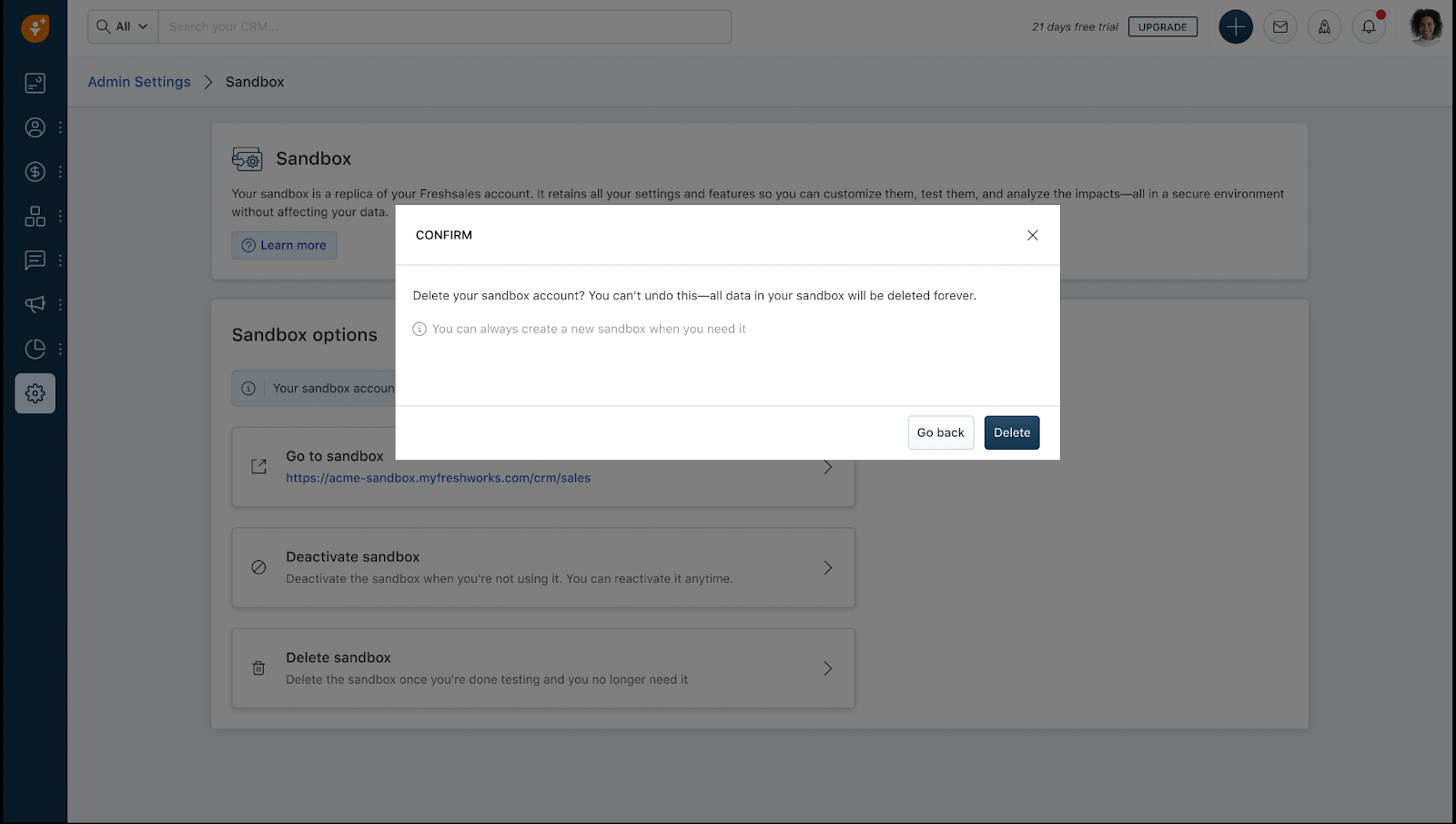How to use Sandbox? Freshsales