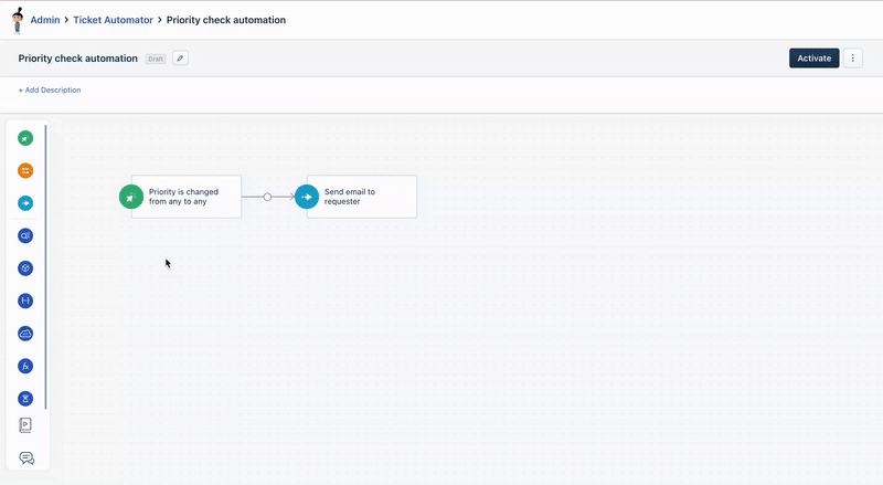 Enabling the requester to change the ticket priority.