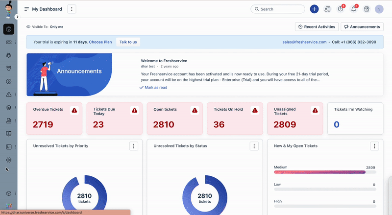 Configuring the visibility of service items in the service catalog