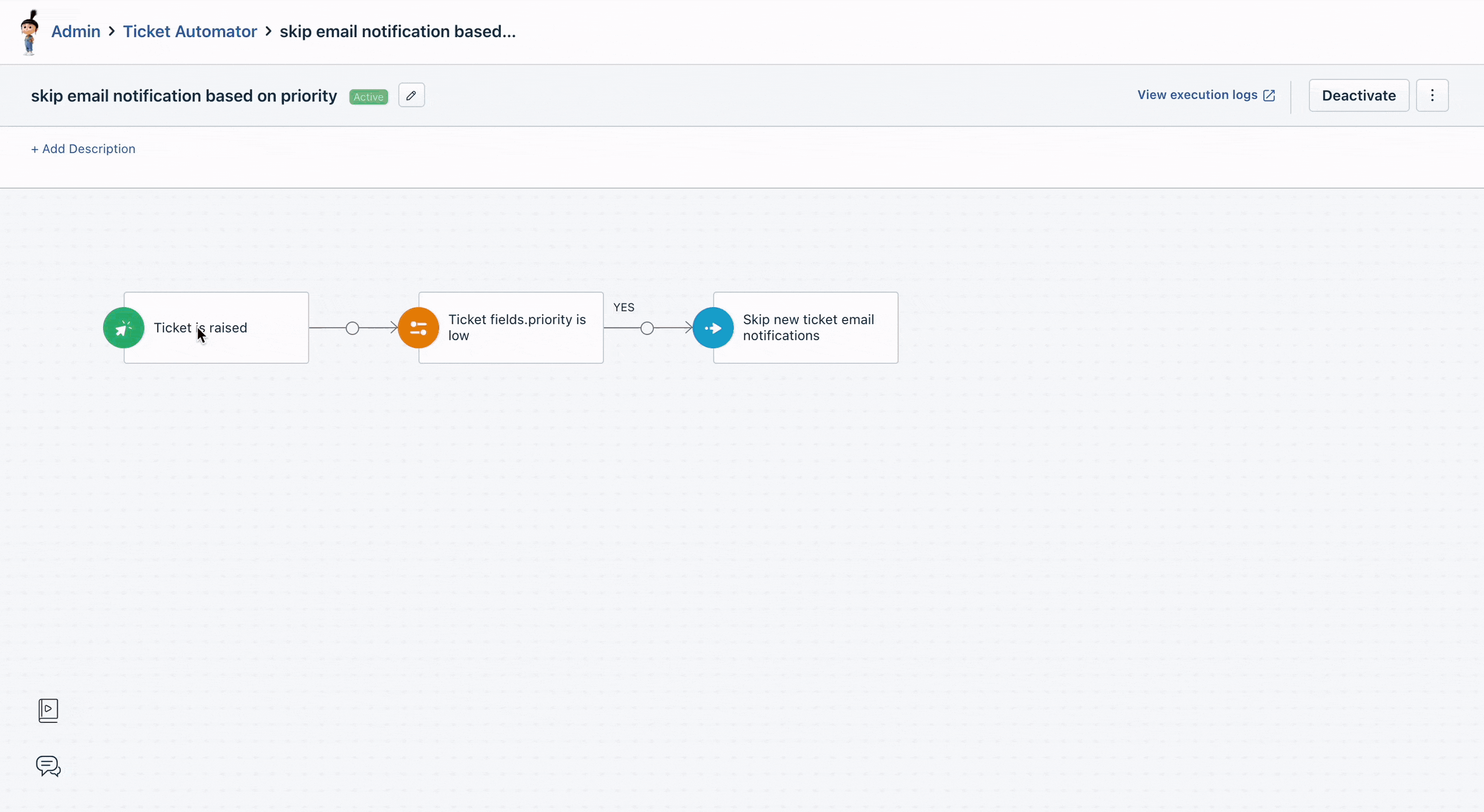 Skip new ticket email notification in Freshservice.