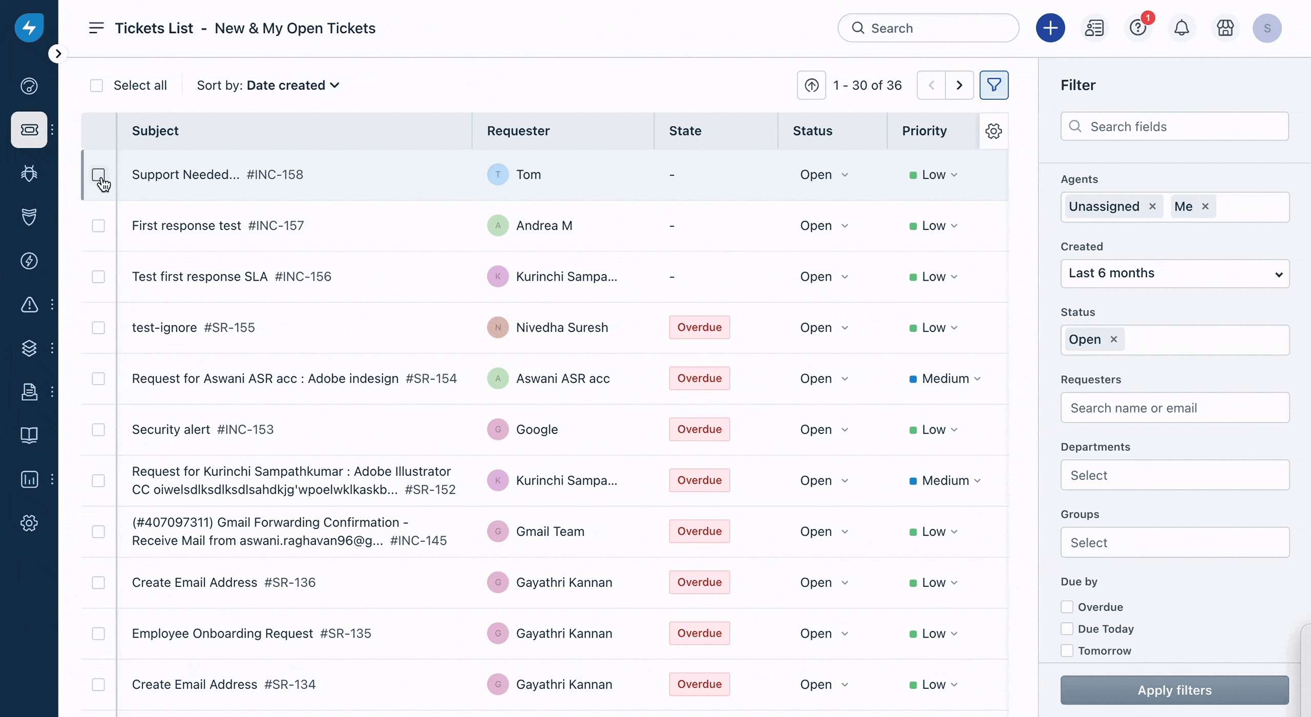 Delete multiple tickets in Freshservice