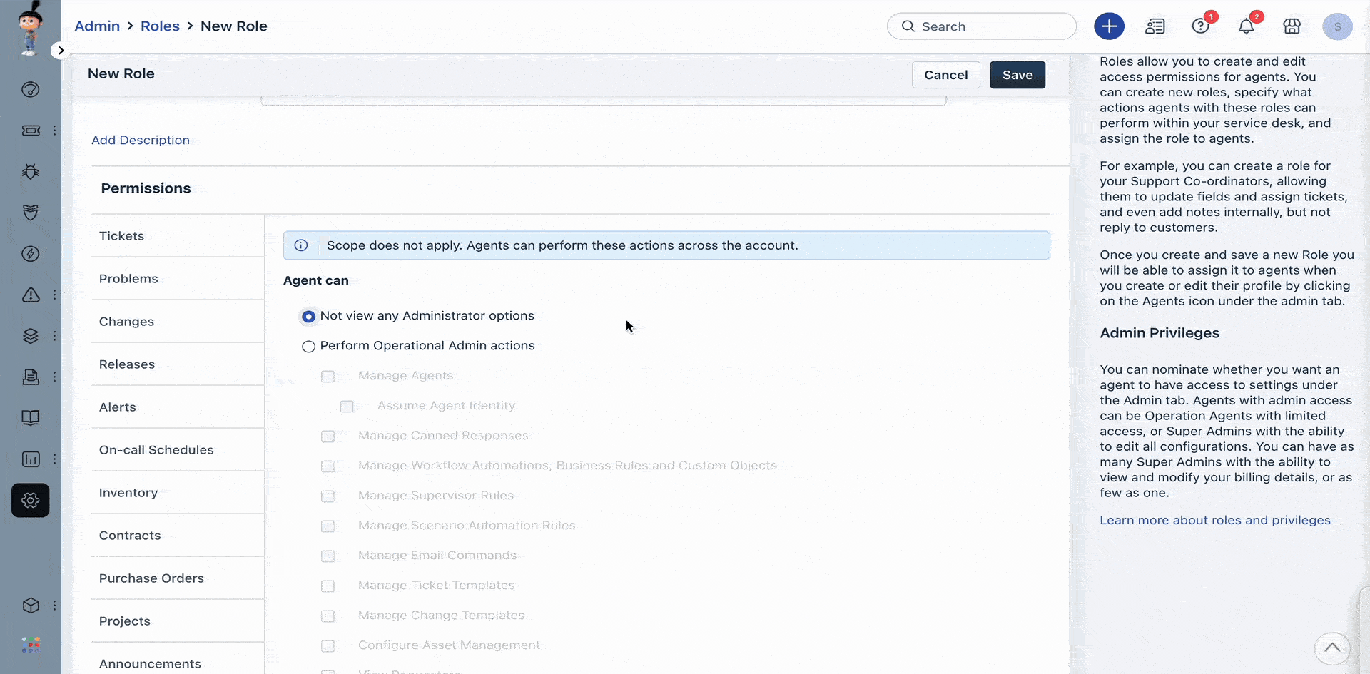 Levels of Admin access