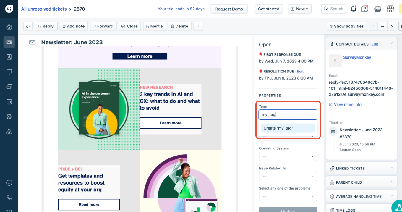 Ticketing Workflow : Freshdesk