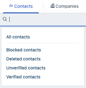 A list of Contact views.