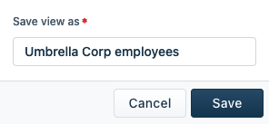 The save view as dialog.
