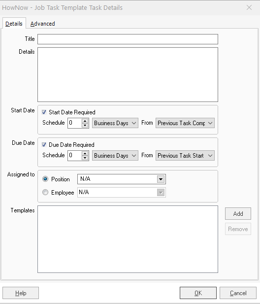 Job Task Templates : Business Fitness Help Support