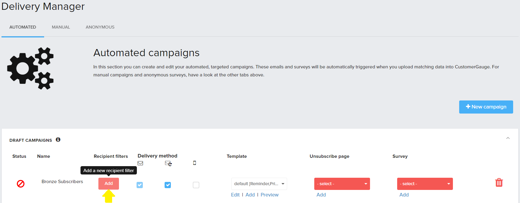 Recipient Filters Helpdesk