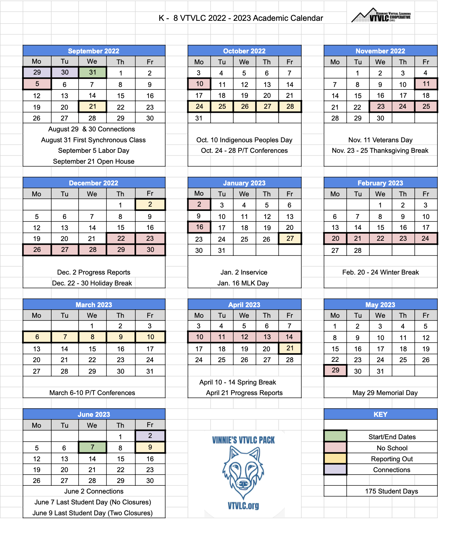 VTVLC Academic Calendar VTVLC Help Desk