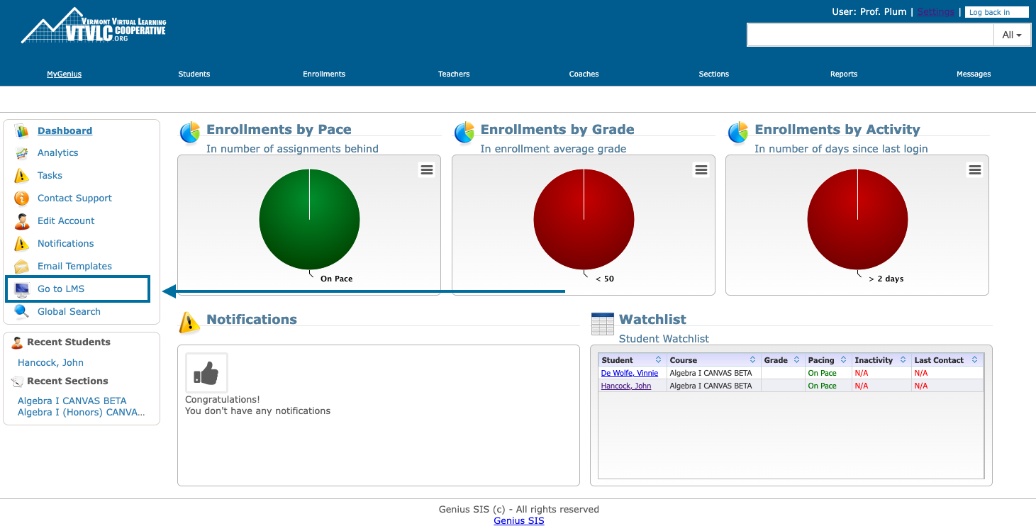 Logging Into Canvas with Genius VTVLC Help Desk