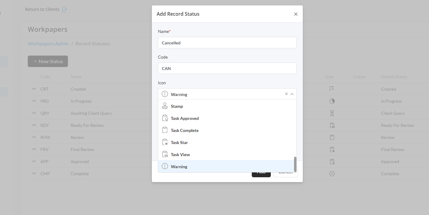 How to customise/edit record statuses Business Fitness Help & Support