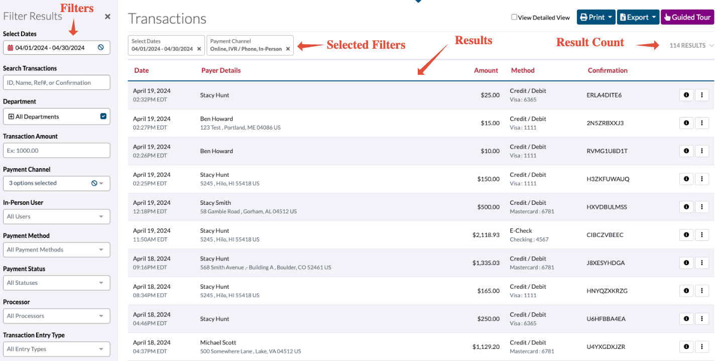 Searching Viewing Transactions