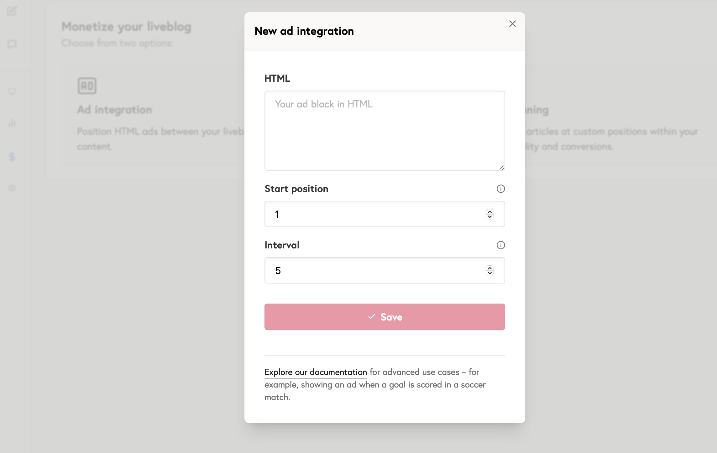 Placing HTML Ads between posts