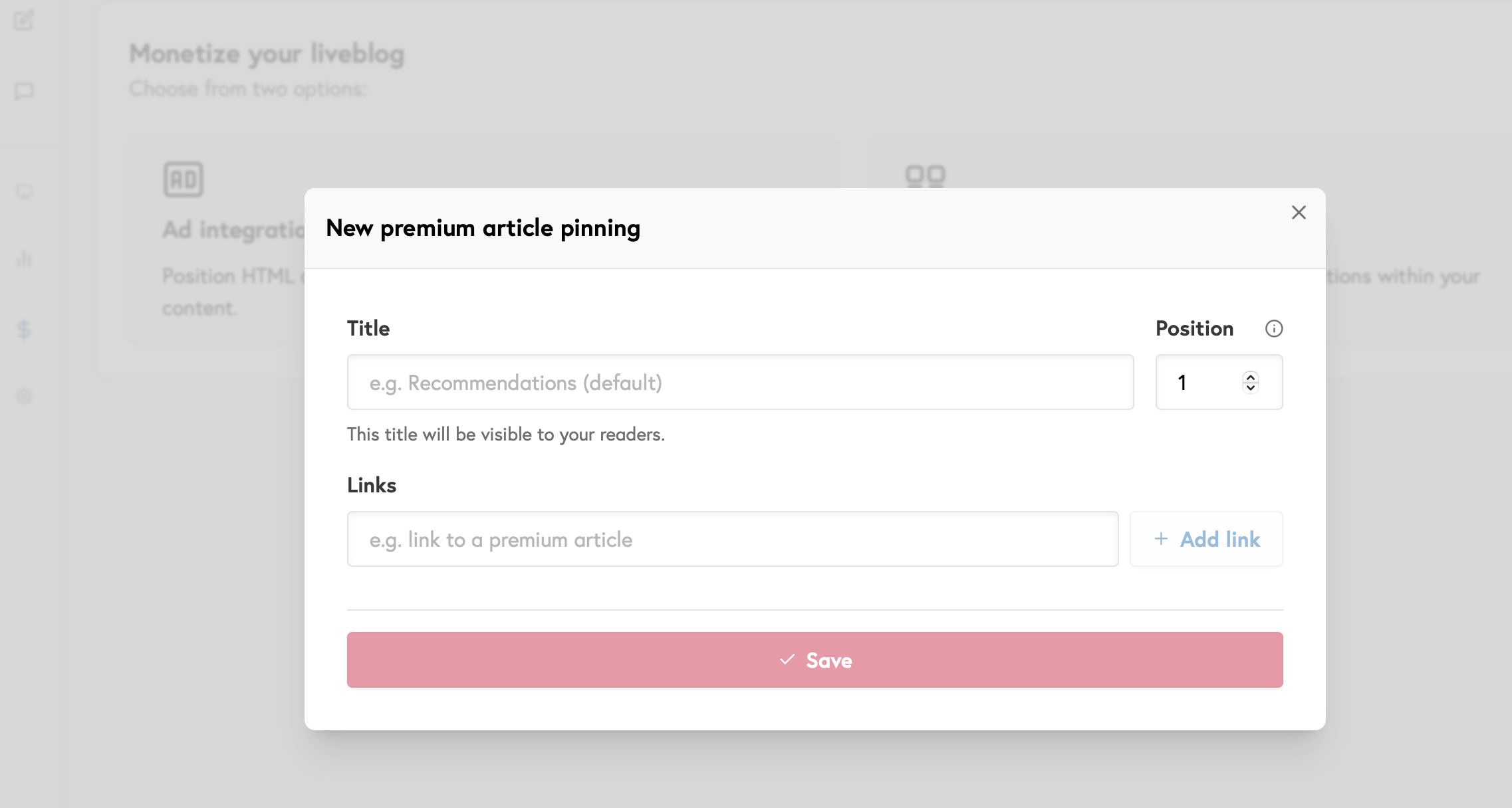 Pinning Premium Articles between Posts