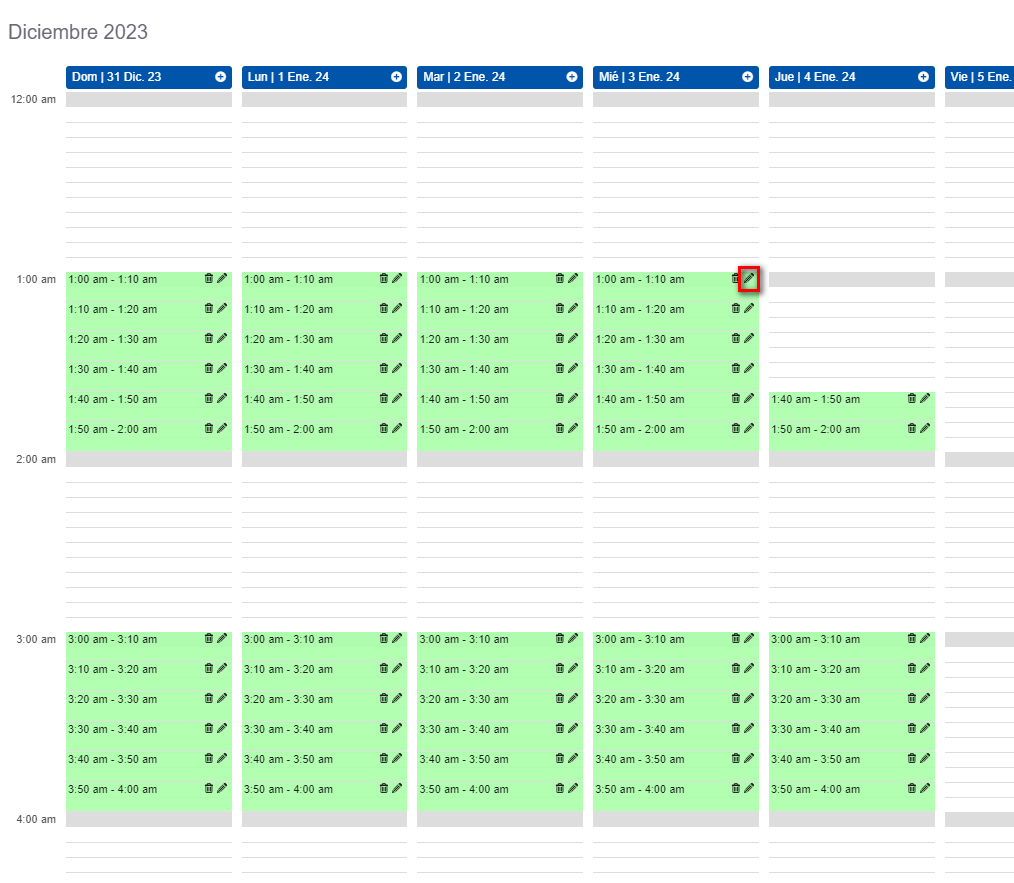 A screenshot of a calendar 
Description automatically generated