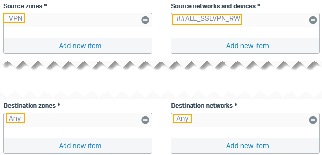 Firewall rule's matching criteria.