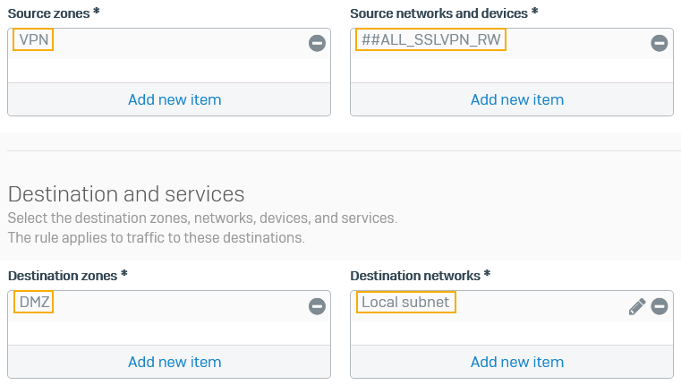 Firewall rule's matching criteria.