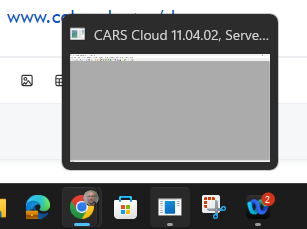 a screenshot showing the application pop-up when the cursor is placed over the CARS application icon.