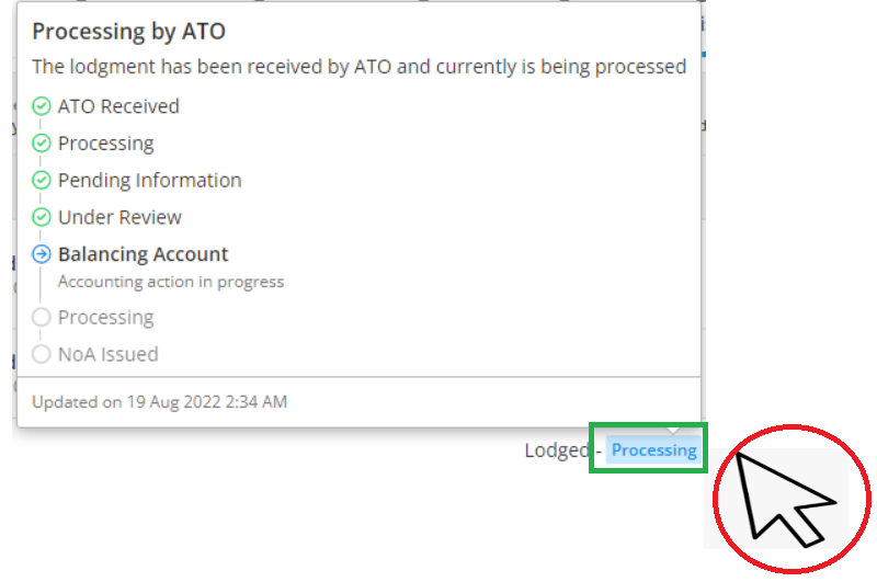 Detailed Lodgment Progress