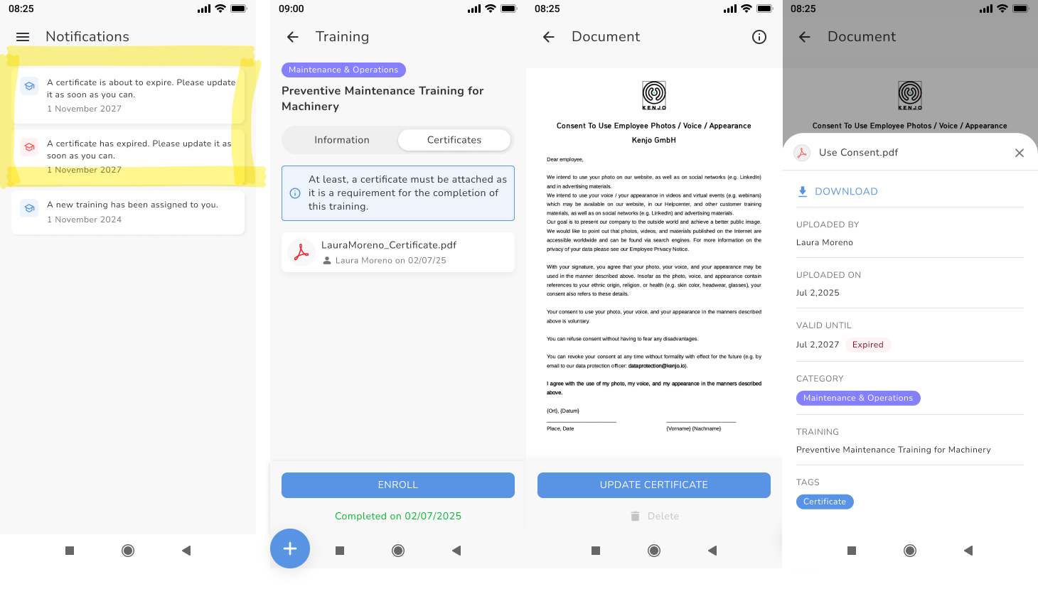 Notificación caducidad