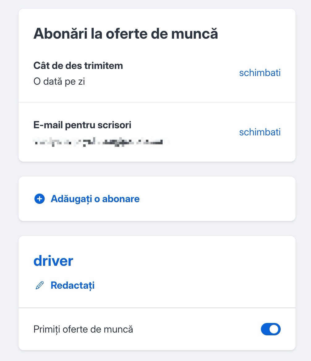 Comutator activ pentru abonare automată pe pagina de rezultate