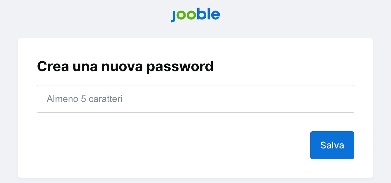 Creazione nuova password