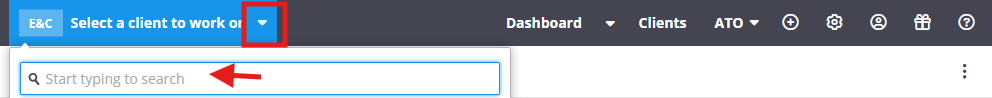 Search Client Top Left