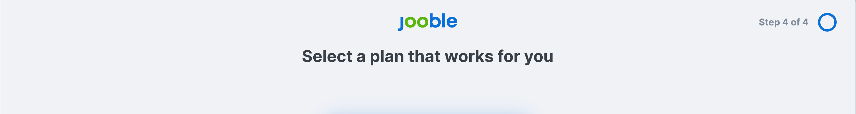 Subscription plan selection page