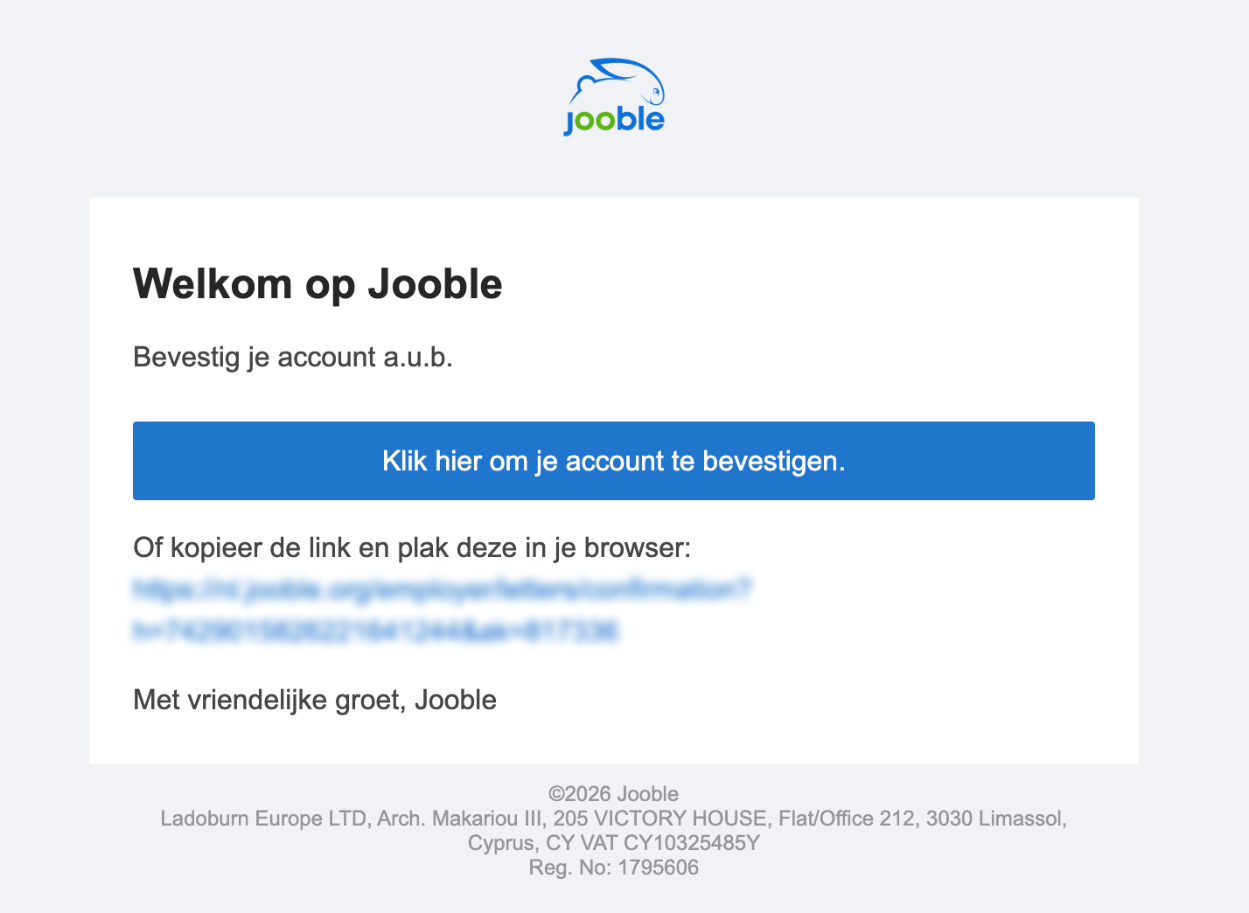 Bevestig je e-mailadres Jooble