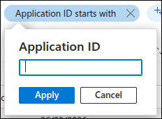 Modify existing Application ID filter on the All Applications page.