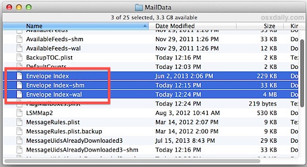 Force reindex Mailbox in Mac Mail app