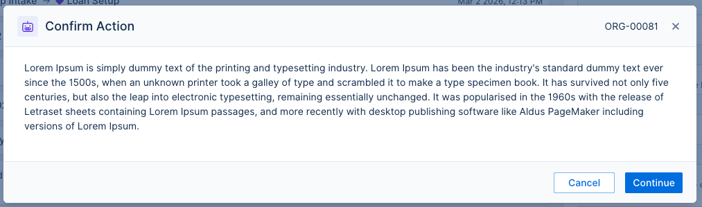 Screenshot of a confirmation message pop-up