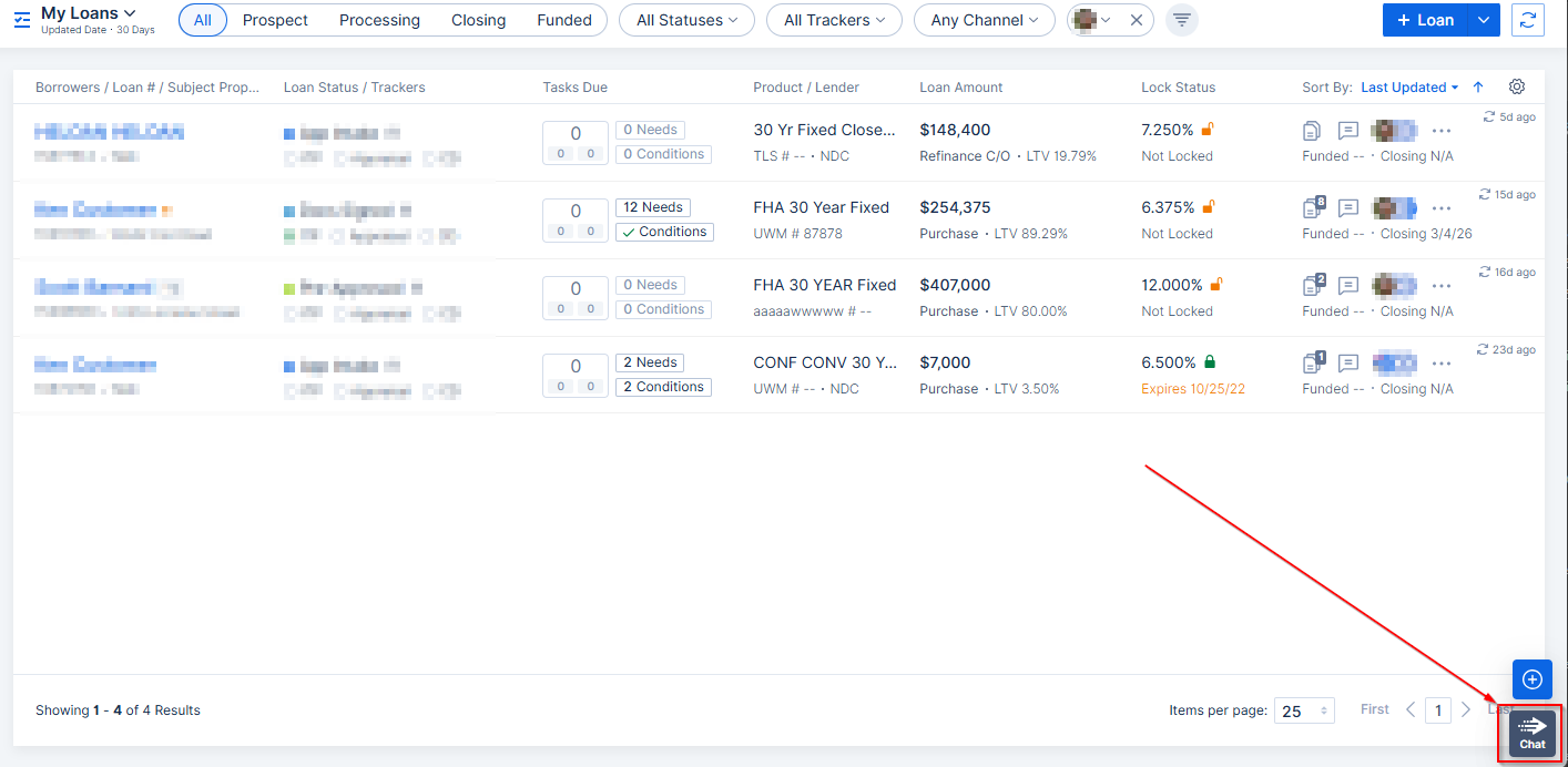 Screenshot of the blue ARIVE support chat widget in the bottom right corner of the screen.
