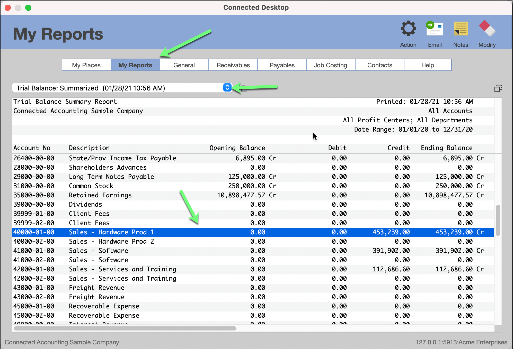 Connected Accounting Software for macOS and PC My Reports Accountek