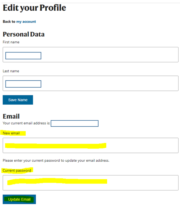 How can I change my email address? Nature Support