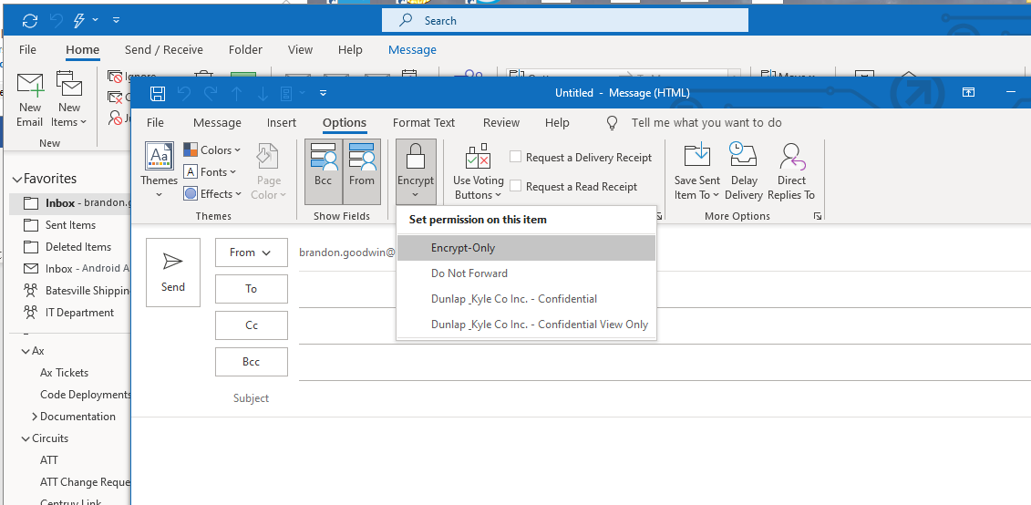 O365 Email Encryption Dunlap Kyle Tech Support O365 Email Encryption Dunlap Kyle Tech Support
