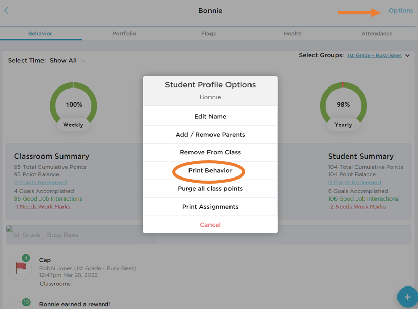 Viewing & Printing Classroom/Student Behavior Report Helpdesk