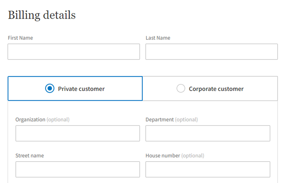 账单地址输入框