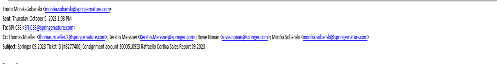 ROW Cortina Sales Report - BR070 : Springer Nature Support